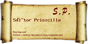 Sátor Priszcilla névjegykártya